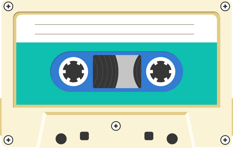 retro music cassette tape illustration